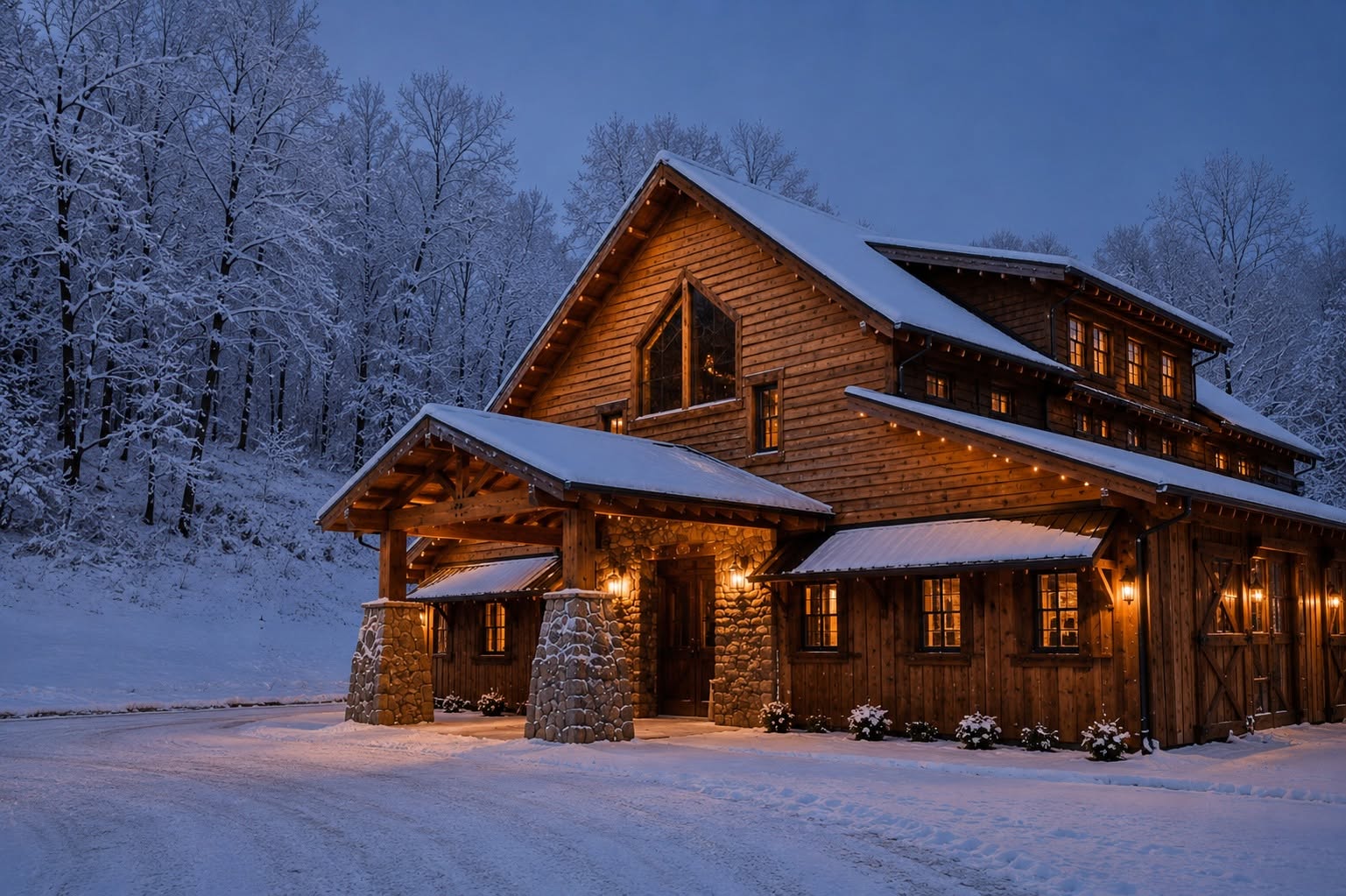 White Horse Farm in winter, perfect for seasonal celebrations